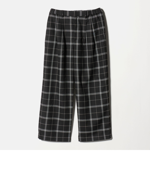 【WEB限定】裏起毛ウィンドウペン タックワイドパンツ ウォッシャブル