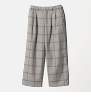 【WEB限定】裏起毛ウィンドウペン タックワイドパンツ ウォッシャブル