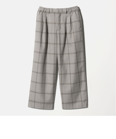 【WEB限定】裏起毛ウィンドウペン タックワイドパンツ ウォッシャブル
