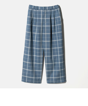 【WEB限定】裏起毛ウィンドウペン タックワイドパンツ ウォッシャブル