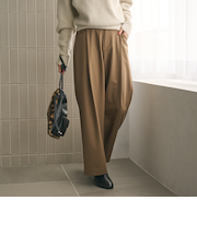 ウールブレンド ツイルバックゴムパンツ ウォッシャブル