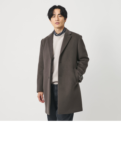 【美品】　BEAUTY&YOUTH スーパー120 メルトン チェスターコート 120 メルトン チェスターコート｜ビューティー＆ユース