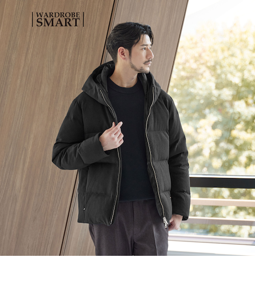 WEB限定 WARDROBE SMART】LANATEC フード ダウンジャケット