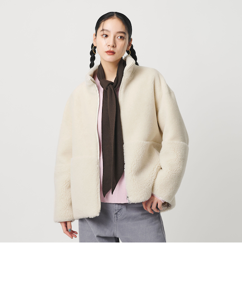 ボア スタンドカラー ジップブルゾン　　S ボア スタンドカラー ジップブルゾン｜ビューティー＆ユース