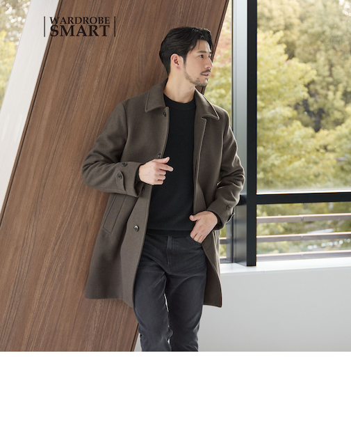 【WEB限定 WARDROBE SMART】PE メルトン バルカラーコート