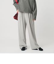 裏起毛ジョーゼット ワイドパンツ ウォッシャブル