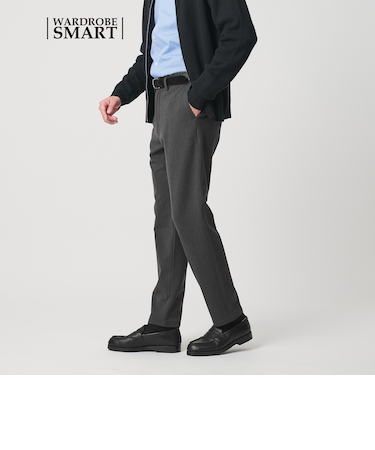 【WEB限定 WARDROBE SMART】ポリエステル レーヨン アクリル サキソニー スキニー イージーパンツ