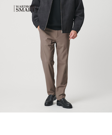 【WEB限定 WARDROBE SMART】ポリエステル レーヨン アクリル サキソニー スキニー イージーパンツ
