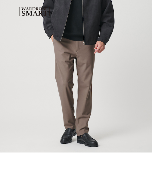 【WEB限定 WARDROBE SMART】ポリエステル レーヨン アクリル サキソニー スキニー イージーパンツ