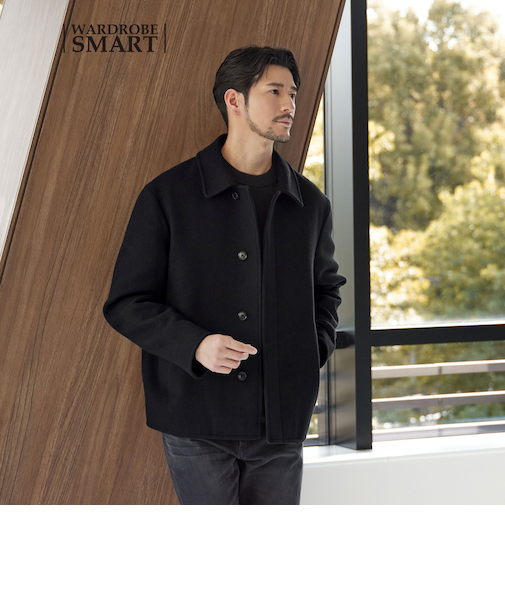【WEB限定 WARDROBE SMART】PE メルトン バルカラーブルゾン