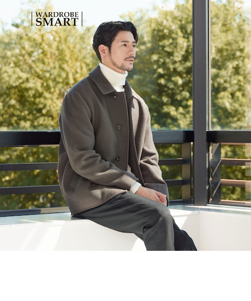 【WEB限定 WARDROBE SMART】PE メルトン バルカラーブルゾン