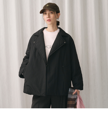 【WEB限定 Wardrobe DAILY MINIMAL】テーラード ナイロンパッファーブルゾン ウォッシャブル