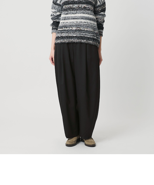 毛ポリエステル カーブパンツ ウォッシャブル