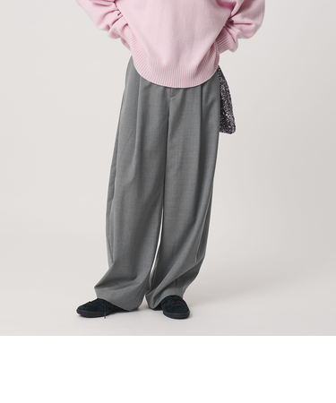 毛ポリエステル カーブパンツ ウォッシャブル