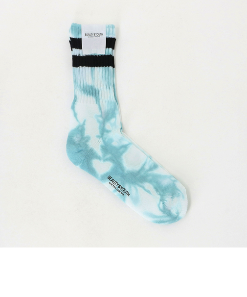 ツーライン パイル クルー タイダイ ソックス