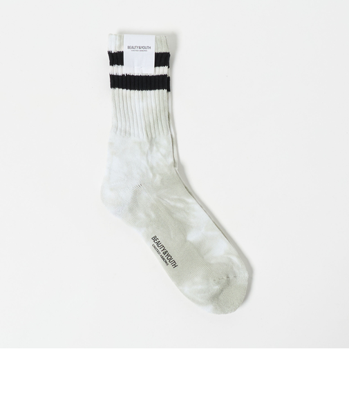 ツーライン パイル クルー タイダイ ソックス