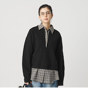 ダンボール ハーフジップ プルオーバー