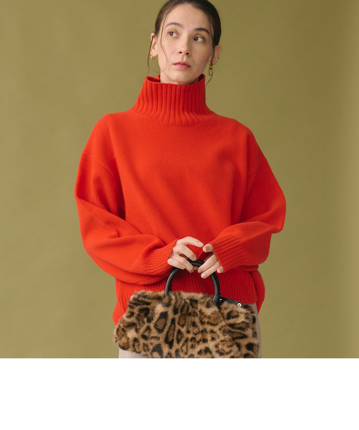 ウールカシミヤ アクアタートルネックニット