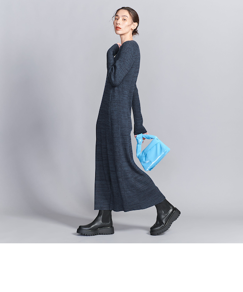 WEB限定 Wardrobe DAILY MINIMAL】リブニットフレアワンピース