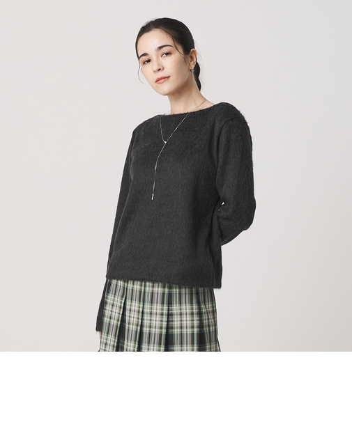 シャギー ボートネックプルオーバー ウォッシャブル