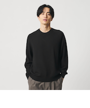 7ゲージ ファイン MRN クルーネック ニット 手洗い可能