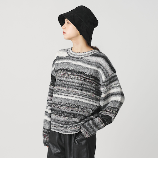 マルチボーダー ニットプルオーバー