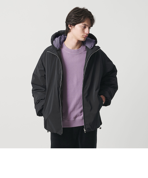 パデッド ツイル レイヤードフード ジャケット -撥水機能-