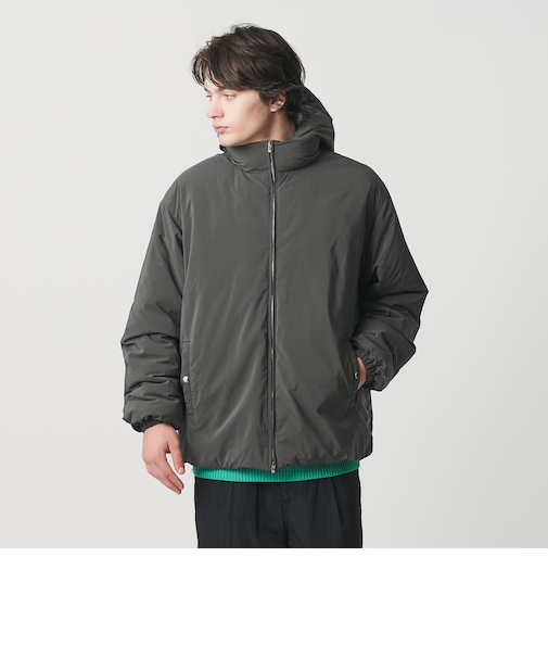 パデッド ツイル レイヤードフード ジャケット -撥水機能-