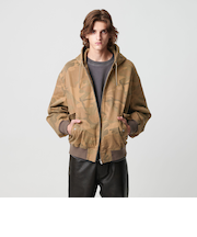 ピグメント プリント ジップ フード ジャケット -セットアップ対応-