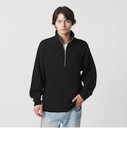 バルキー アゼ ハーフジップ ニット