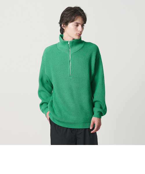 H beauty and youth ハーフジップニット BEAUTY＆YOUTH UNITED ARROWS セーター ニット コード ヤーン ハーフ