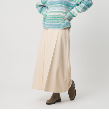 毛ポリエステル フランネル プレスフレアスカート