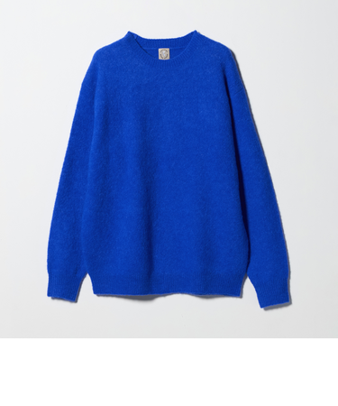 エアシャギー アルパカ クルーネック ニット