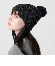 ネップ ポンポン ニットキャップ 2WAY