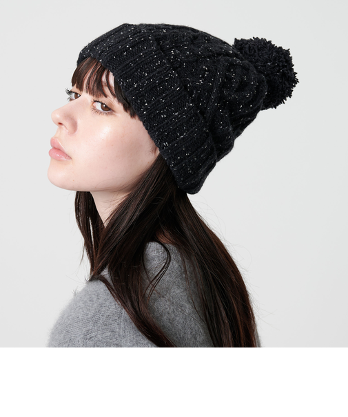 ネップ ポンポン ニットキャップ 2WAY