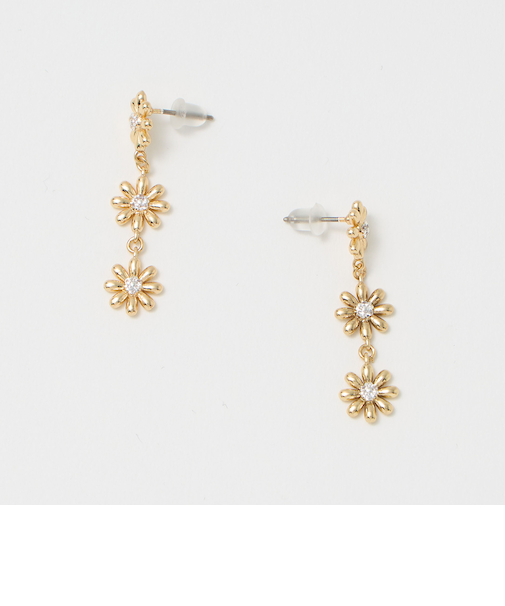 フラワーモチーフ ラインピアス