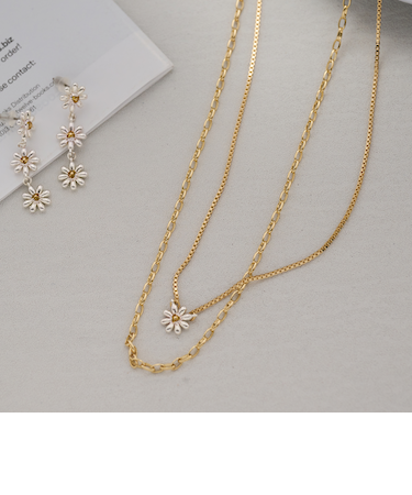 フラワーモチーフ 3WAY ネックレス