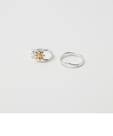 フラワーモチーフ 2セット リング