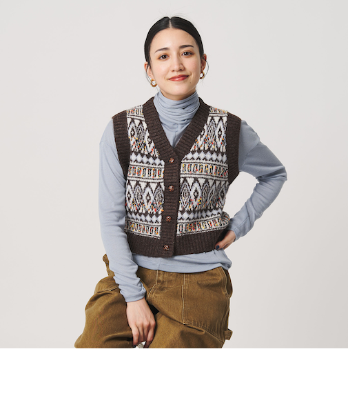 ＜Lollys Laundry＞ジャガードニットベスト