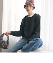【WEB限定 Wardrobe DAILY MINIMAL】ドロスト ドッキングニットプルオーバー ウォッシャブル