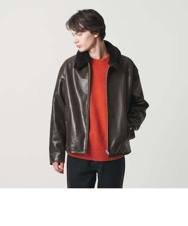 ゴート ムートンカラー ジップ ジャケット