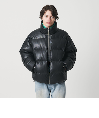 レザーライク ダウン ジャケット