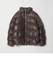 レザーライク ダウン ジャケット