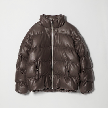 レザーライク ダウン ジャケット