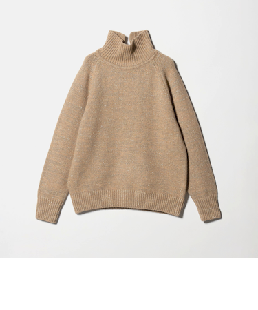 ミックスカラー ラメ タートルネック ニットプルオーバー