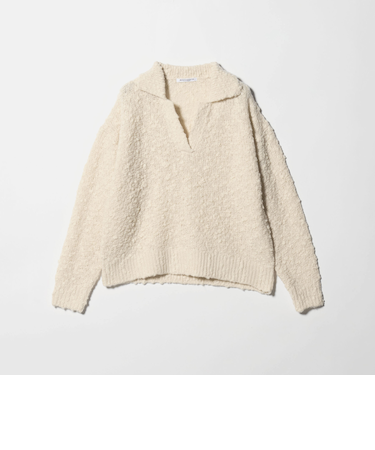 スラブヤーン スキッパー ニットプルオーバー