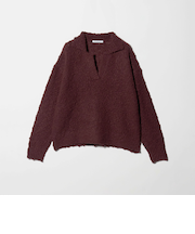 スラブヤーン スキッパー ニットプルオーバー