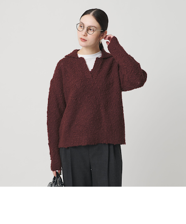 スラブヤーン スキッパー ニットプルオーバー