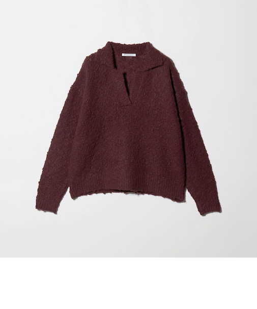 スラブヤーン スキッパー ニットプルオーバー