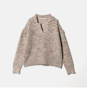 スラブヤーン スキッパー ニットプルオーバー